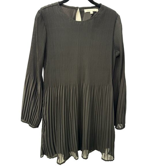 Beyond Words Medium Long Sleeves Pleated Mini Black Dress NWOT - Picture 1 of 6